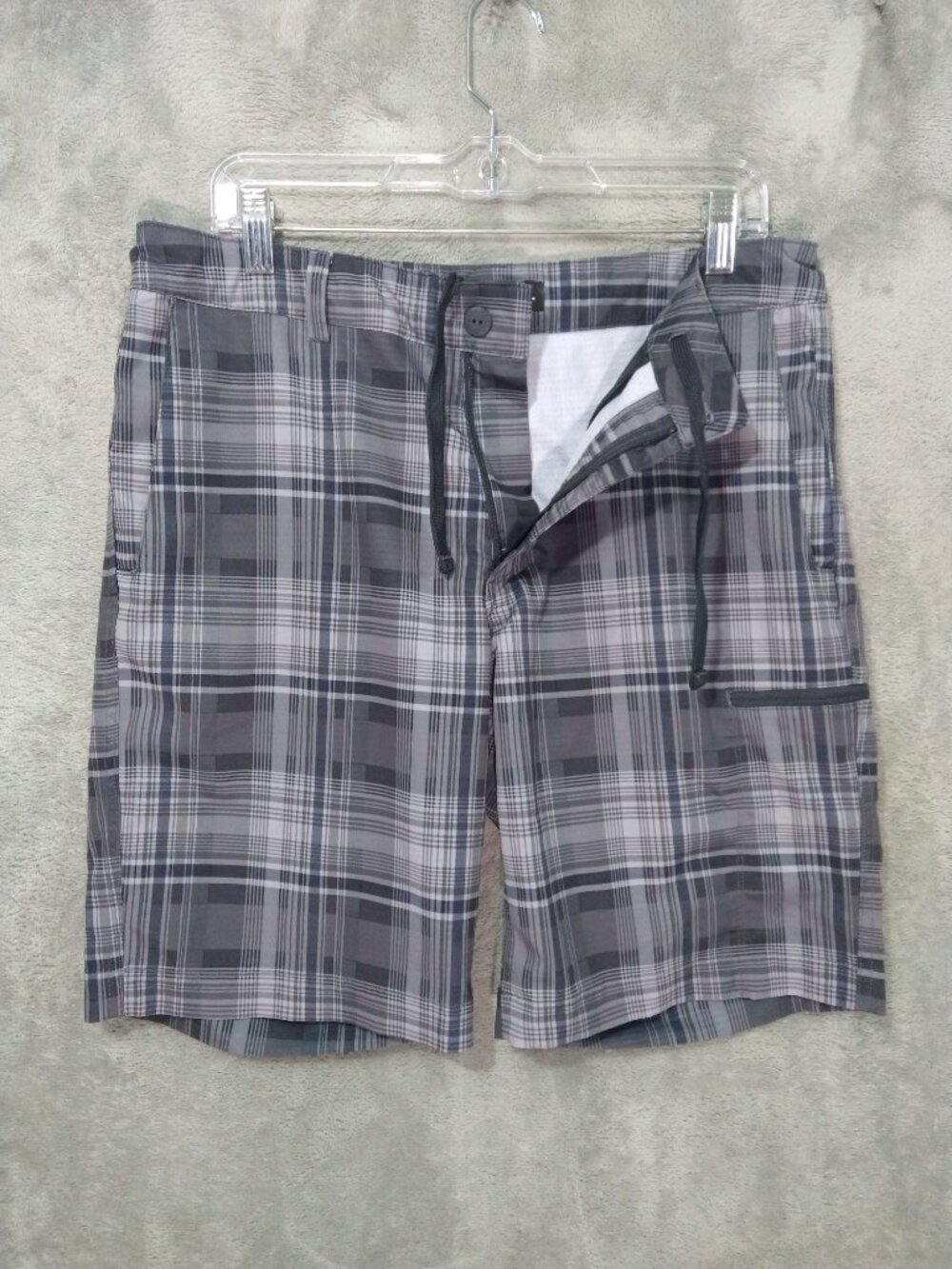 The North Face Shorts Mens 32 Gray Plaid Pura Vida 2.0 Utility Hiking Fishing